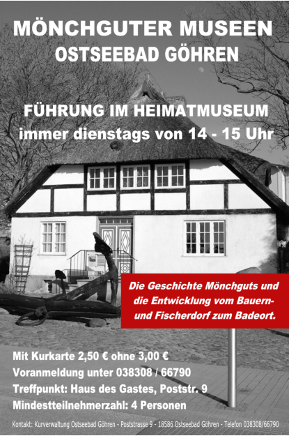 Plakat Mönchguter Museen Göhren (Quelle: http://www.moenchguter-museen-ruegen.de/)